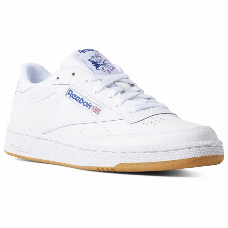 Tenisi Reebok Club C 85 Dama Albi/Albastru Regal Romania OA5467QV